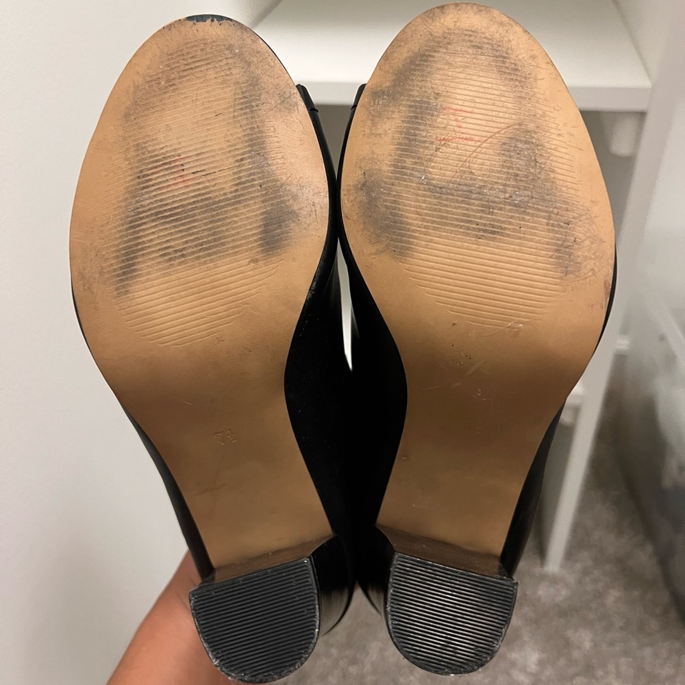 Black high heel open toe mules - Picture 5 of 7